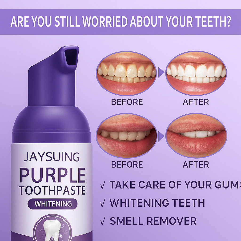 Jaysuing Whitening Purple Toothpaste 60g Pack of 4