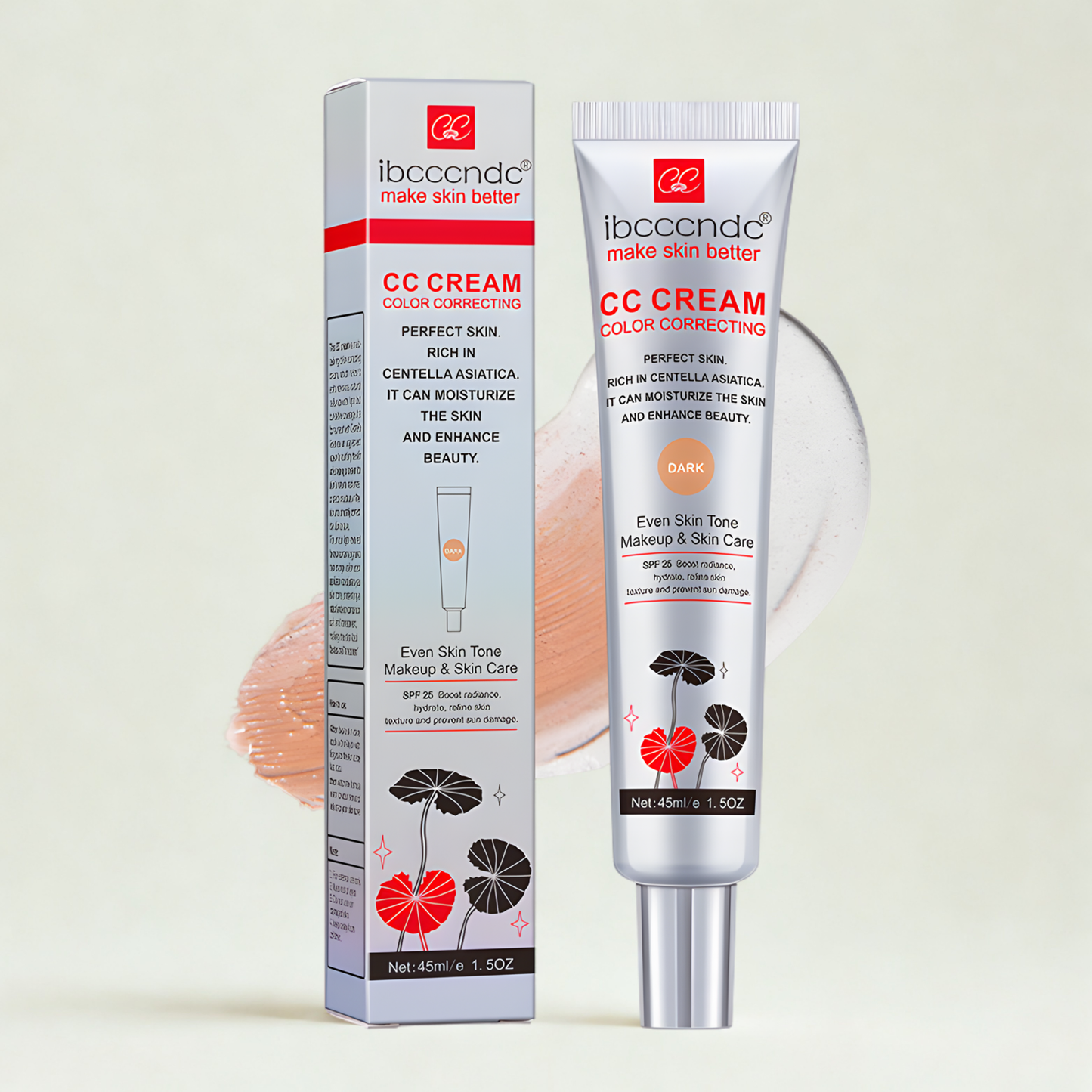IBCCCNDC Moisturizing CC Cream Waterproof Long-Lasting Makeup Base SPF Concealer 1.5 oz (45ml)