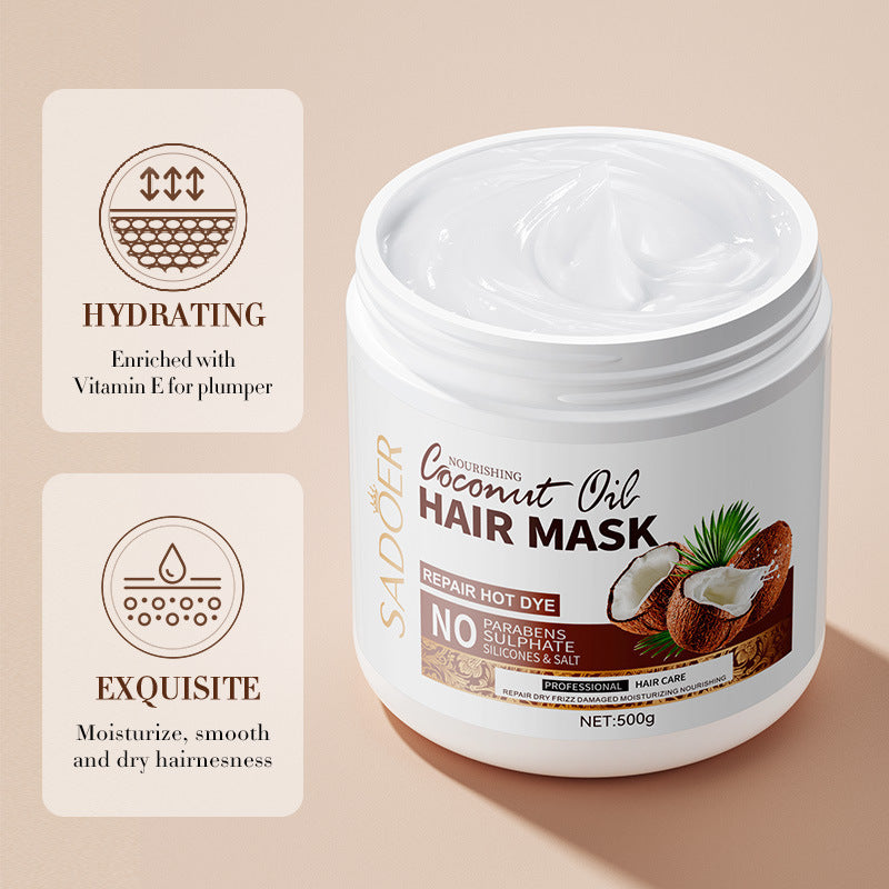 SADOER Coconut Hair Oil Mask, Sampo and Moisturizing